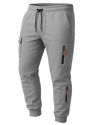  męskie spodnie dresowe taktyczne spodnie joggery ściągacze kieszeń elastyczny pas gładkie wygodne sportowe outdoorowe codzienne modne casualowe czarne białe mikroelastyczne