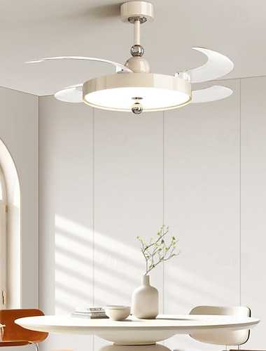  Ventilatore da soffitto con luci 106cm dimmerabile a LED 3 colori 6 velocità temporizzate pale reversibili con telecomando, ventilatore lampadario per uso domestico, ventilatore da soffitto a filo per