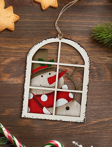  6/10/20 stk. juleoppheng i tre, kreative julenissens og snømannens trykte dekorasjoner, festlig innendørs opphengsdekor til juletre, høytidsfester og julegaver