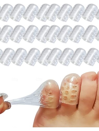  30 יחידות מגני אצבעות סיליקון לנשים, מפרידי אצבעות ג'ל נגד חיכוך, כיסויי אצבעות נושם לגברים ולנשים, שרוולי אצבעות לציפורניים חודרניות, יבלות, שלפוחיות והקלה על כאבים