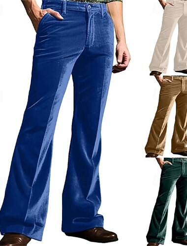  Herren Anzughose Cordhose Schlaghosen Hose Chinos Tasche Knöpfe Einfach Komfort Formell Party Arbeit Mode Klassicher Stil Armeegrün Blau Mikroelastisch