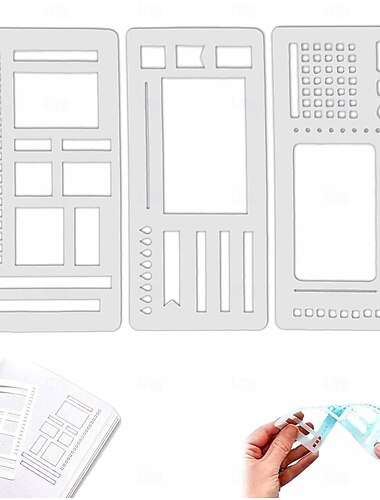  Χειροποίητο εύκαμπτο σετ στένσιλ για σχεδιαστή δίσκων, συμβατό με πηνία, δίσκους και δακτυλίους, ιδανικό για την οργάνωση σημειώσεων &εργασίες, βασικά στοιχεία ημερολογίου