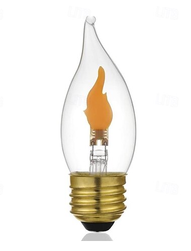  Ampoule LED effet flamme vacillante E27, ampoule bougie transparente pour culot Edison E27, 1 paquet