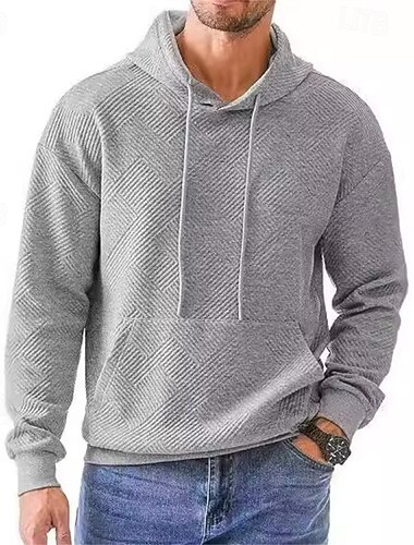  Herren Kapuzensweatshirt Pullover Kapuzensweatshirt Schwarz Blau Grün Beige Grau Mit Kapuze Einfach Kängurutasche Strukturiert Sport & Outdoor Lässig Täglich Streetwear Cool Sportbekleidung Frühling