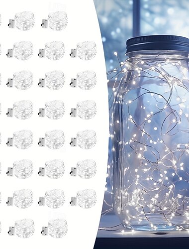  2M أضواء سلسلة 20 المصابيح أبيض دافئ أبيض لون متعدد أضواء الأسلاك النحاسية عيد الرعب داخلي حزب بطاريات تعمل بالطاقة