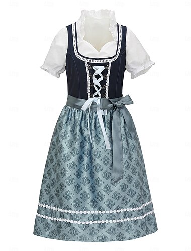  Oktoberfest Vestito Dirndl Cameriera Bavarese Tedesco Monaco di Baviera Prati Per donna Feste Festa della birra Panno in stile tradizionale Senza camicetta