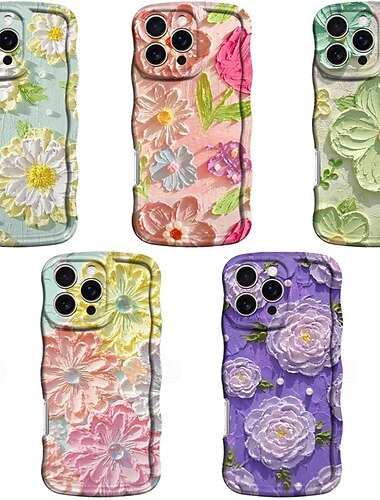  puhelin Etui Käyttötarkoitus iPhone 16 Pro Max Plus 16 15 Pro Max Plus Takakuori Iskunkestävä Kukka TPU