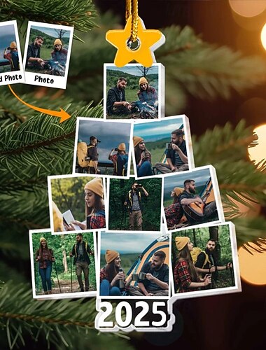  Ornamente foto pentru bradul de Crăciun acrilic 2D cadou personalizat cu cadru foto decorațiuni pentru bradul de Crăciun cadouri pentru familie și prieteni