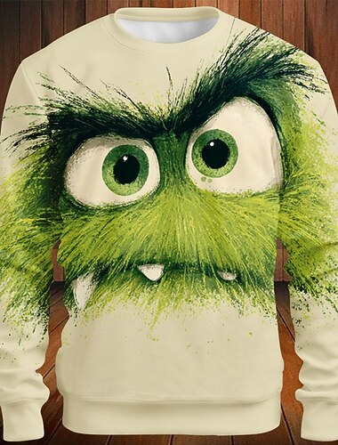  Halloween Homme 3D Sweatshirt Punk Fête Col ras du cou Vacances Vert Col rond 3D Toutes saisons Designer