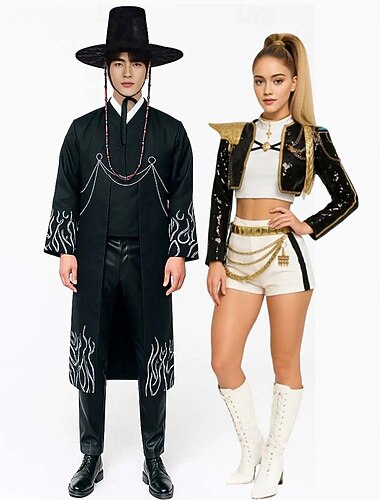  Inspirováno korejskými idoly Popová hvězda Kostým Halloween skupinové kostýmy pro páry Krásné šaty Virtuální idol Filmové kostýmy for Pro páry Pánské Dámské Dospělí předvečer Všech svatých Karneval