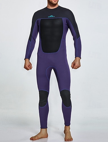  Miesten 3mm Neopreeninen sukellusmärkäpuku Ihottumissuoja Kokovartalon uima-asut Tilkkutäkki Takavetoketju UPF50+ Nopea kuivuminen Erittäin elastinen Pitkähihainen Uima-asut Lainelautailu Sukellus