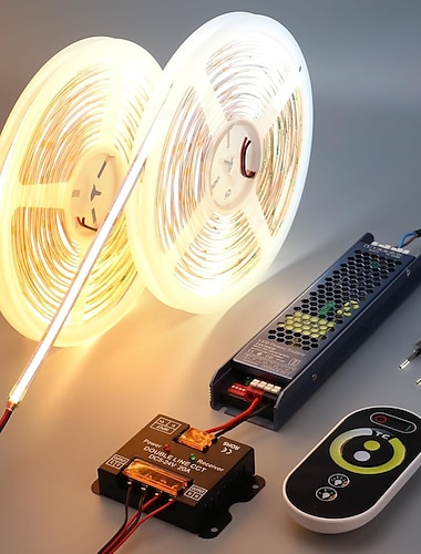  20m Valosetit 576 LEDit COB 8mm 1 AC-kaapeli 1set Monivärinen LED-nauhat Sisätiloissa Yhdistettävä Itsekiinnittyvä 24 V