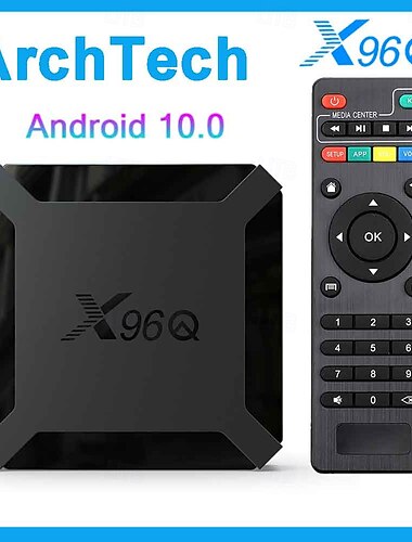  x96q android 10 tv box allwinner h313 2gb 16gb 2.4ghz wifi 4k lettore multimediale google gaming video 3d smart tv set top box pk h96max