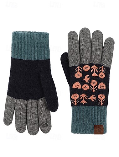  gebreide winterhandschoenen voor dames met touchscreenfunctie, warme wollen wanten in meerdere kleuren, kerstcadeau voor buiten, casual en vakantiekleding