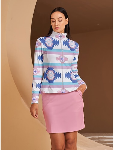  Mujer chaquetas de golf Azul Manga Larga Camiseta Ropa de golf para damas Ropa Trajes Ropa Ropa