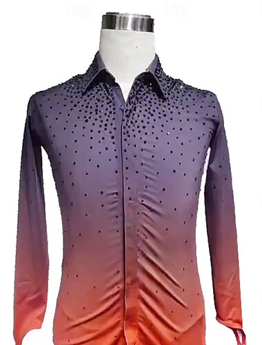  Krasobruslení Pánské Chlapecké Buz Pateni Topy Oranžová Slátanina Díra na palec Spandex Vysoká pružnost Trénink Soutěž Bruslařské oblečení Klasický Křišťál a napodobenina Dlouhý rukáv Bruslen