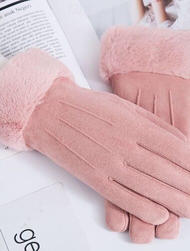  Dame 1 par Fingerspisser / Vinterhansker Gatemote / Utendørs Hansker - Ensfarget Full Finger