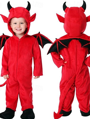 Disfraz de diablo, toro, demonio, para Halloween, cosplay, fiesta, noche de Walpurgis, cosplay, para niños, niñas, mascarada, actuación, disfraces de Halloween fáciles de vestir.