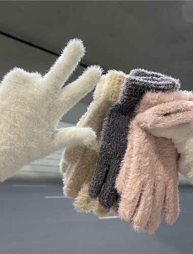  Dame 1 par Fingerspisser / Vinterhansker Gatemote / Utendørs Hansker - Ensfarget Full Finger