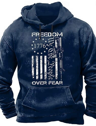  4e juli 2026 250e Memorial Day Heren Streetwear Designer Amerikaanse Vlag Crew Neck Lange Mouw Hoodie Sweatshirt Buiten Straat