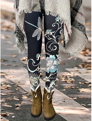  Per donna Pantaloni Eleganti Leggings Leggings comodi Vacanza Vintage Streetwear Lunghezza intera Naturale Floreale Grafico Animale Elastico in vita Stampato Comodo All'aperto Confortevole Alta