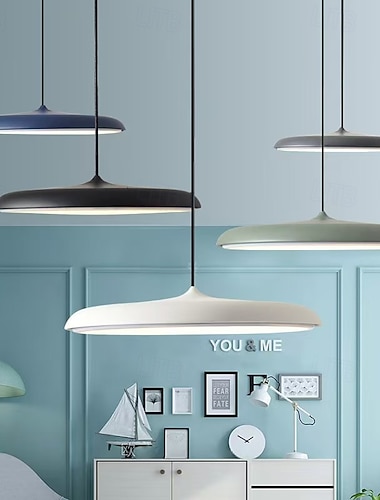  Luminária pendente, luminária de teto estilo nórdico com arte em ferro, lustre moderno de ferro forjado com design plano para quarto, sala de jantar e estudo