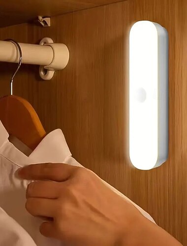  3/6 יחידות USB נטענת חיישן תנועה אור לילה התקנה אלחוטית קלה לכוונון בהירות למוסך חדר שינה מטבח עליית גג חדר מדרגות תאורה פנימית