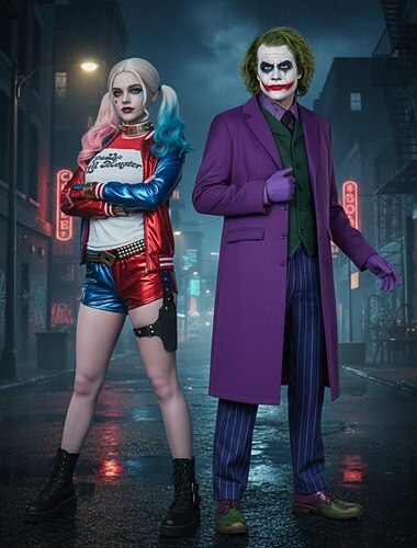  Harley Quinn Clown Zelfmoordploeg Outfits Kostuums voor koppels voor Halloween-groepen Feestkleding Sexy kostuum Film cosplay for Dames Voor meisjes Kinderen Volwassenen Halloween Kinderdag