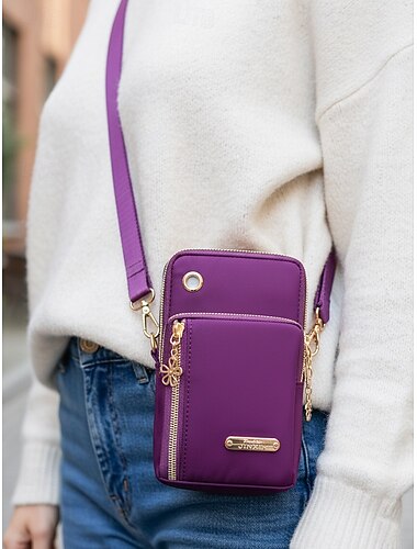  borsa a tracolla impermeabile da donna con design multitasche, borsa da viaggio in nylon leggero per attività all'aperto, sport e uso quotidiano