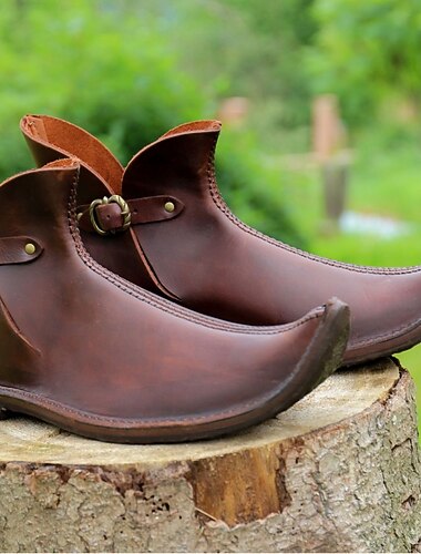  ancien Médiéval Renaissance Chaussures Bottes Bottes jazz plates Fée Ranger Elfe Déguisement Homme Femmes Celtique Pirate Fantaisie Halloween Mascarade Décontracté Quotidien LARP Foire de la