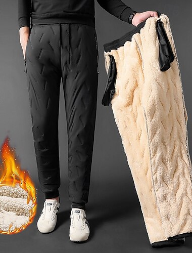  Voor heren Winterjoggingbroek Shrepa Fleecebroek Dik Met zakken Kleding Onderlichaam Sportschool Sportkleding Training Herfst winter Winddicht Warm Sportschool Voor buiten Hardlopen Normale pasvorm