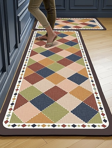  Tapis de cuisine simple et moderne, en terre de diatomées, absorbant, résistant à l'huile, séchage rapide, résistant aux taches, facile d'entretien, découpable, antidérapant, pour entrée, décoration