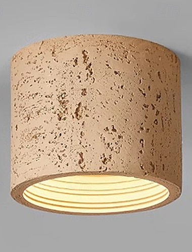  LED-taklampe 14 cm stein innfelt lys keramisk tre kunstnerisk stil formell taklampe for korridor varmhvit 110-240v