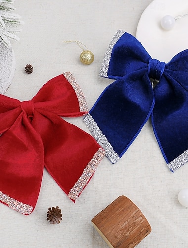  joulukuusen koristeelliset rusetit, monityyliset juhlarusetit, juhlavat kodinkoristeet, juhlakoristeet, joulutunnelma, kuusen ja seppeleen lisävarusteet