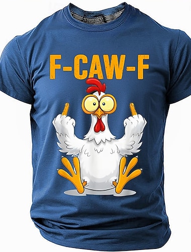  f-caw-f vtipné kuře vtipné kohout hrubé tričko s krátkým rukávem 3D tisk tričko s kulatým výstřihem móda denní pouliční denní černá červená modrá léto jaro oblečení oblečení S M L XL XXL XXXL