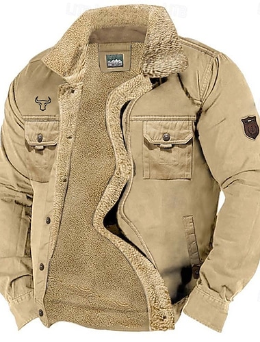 Miesten Lehmäpainatus Fleecetakki Cargo takki Sherpa takki Pidä lämpimänä Vintage Vapaa-aika ulko- Koti Useita taskuja Puuvillatakit Talvitakit Syksy Talvi Fleece-taittokaulus Pitkähihainen khaki   Miesten Lehmäpainatus Fleecetakki Cargo takki Sherpa takki Pidä lämpimänä Vintage Vapaa-aika ulko- Koti Useita taskuja Puuvillatakit Talvitakit Syksy Talvi Fleece-taittokaulus Pitkähihainen khaki