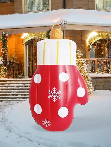  Χριστουγεννιάτικες φουσκωτές διακοσμήσεις εξωτερικού χώρου 68-81cm (26,8-31,8 ίντσες) τεράστια χριστουγεννιάτικα στολίδια για αυλή, δέντρο, γκαζόν, βεράντα, φουσκωτές μπάλες &σχήματα