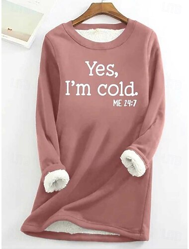  Dames Trui-sweatshirt Grafisch Brief Warm Casual Wazig Lange mouw Strakke ronde hals Ronde hals Normale tops Straat Casual Zwart Blozend Roze Rood blauw Grijs Lente Herfst Winter