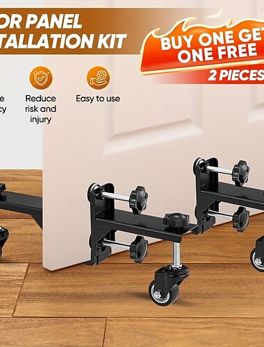  2025 oppgradert Saker kraftig dørinstallasjonssett, 2 stk. dørtralle for 0,8 til 2,36 tommer forhåndshengte, dekke- og inngangsdører, dørinstallasjonsverktøy, dørløfter. 2 stk. (kjøp 1 få 1 gratis)