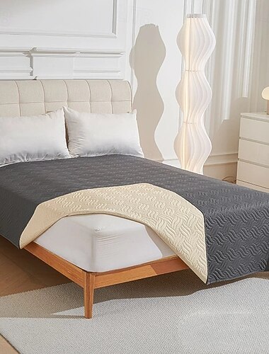  Cubierta de Cama Impermeable Acolchada - Manta Lavable Ligera Protector de Matriz y Cubresofá Multifuncional