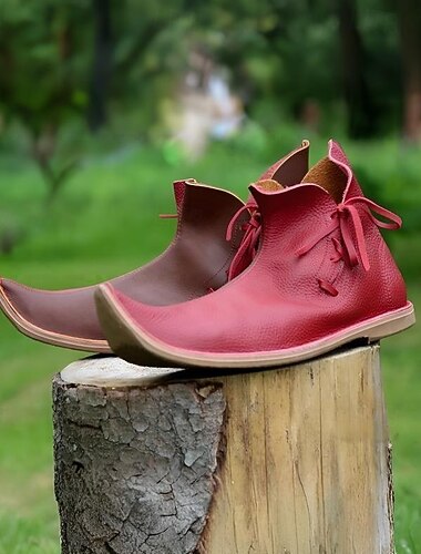  Vintage Middeleeuws Renaissance Schoenen Laarzen Platte jazzlaarzen Fee Ranger Elf Kleurenblok Kostuum Voor heren Dames Keltisch Piraat Fantasie Halloween Carnaval Maskerade Casual / Dagelijks LARP