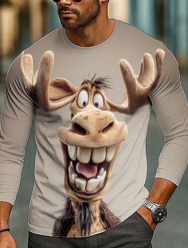 Miesten Hirvi 3D sarjakuva Hauska T-paita Pitkähihainen T-paita 3D-tulostus Tiukka pyöreä kaula-aukko Paita Muoti Perus Katu Kausaliteetti Päivittäin Vaalean vihreä Harmaa Kesä Kevät Vaatetus S M L   Miesten Hirvi 3D sarjakuva Hauska T-paita Pitkähihainen T-paita 3D-tulostus Tiukka pyöreä kaula-aukko Paita Muoti Perus Katu Kausaliteetti Päivittäin Vaalean vihreä Harmaa Kesä Kevät Vaatetus S M L