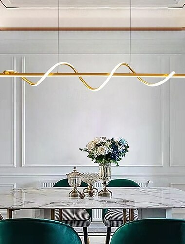  led függőlámpa 100 cm-es sziget lámpák szabályozható vonal dizájn alumínium stílusos minimalista festett felületek étkező konyhai lámpák 110-240v csak távirányítóval szabályozható