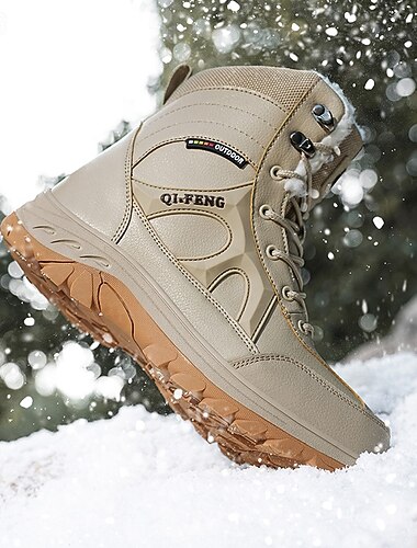  Waterdichte outdoor wandelschoenen voor heren met antislipzool, warme wintersneeuwschoenen voor koud weer, duurzame veterschoenen voor kamperen, klimmen en dagelijks gebruik