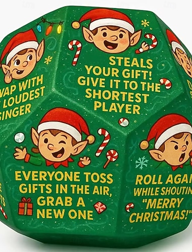  Jeu de dés hilarant pour échanger des cadeaux de Noël, jeu familial, cadeaux de Noël pour hommes et femmes, cadeaux d'anniversaire de Noël pour hommes et femmes, grands cadeaux de fête de dés pour
