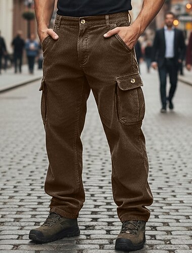 Herren Cargo-Hosen Hose Cordhose Baggy-Hosen Freizeithose Elastischer Bund Mehrere Taschen Gerader Schnitt Einfarbig Komfort Volle Länge Outdoor Lässig Täglich Mode Streetwear Blau 1# Schwarz   Herren Cargo-Hosen Hose Cordhose Baggy-Hosen Freizeithose Elastischer Bund Mehrere Taschen Gerader Schnitt Einfarbig Komfort Volle Länge Outdoor Lässig Täglich Mode Streetwear Blau 1# Schwarz