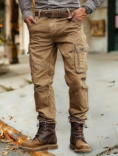 رجالي بنطلون كارجو بنطلونات Buttons متعدد الجيب سهل يمكن ارتداؤها الأماكن المفتوحة مناسب للبس اليومي التخييم والتنزه موضة كلاسيكي أسود أخضر داكن   رجالي بنطلون كارجو بنطلونات Buttons متعدد الجيب سهل يمكن ارتداؤها الأماكن المفتوحة مناسب للبس اليومي التخييم والتنزه موضة كلاسيكي أسود أخضر داكن