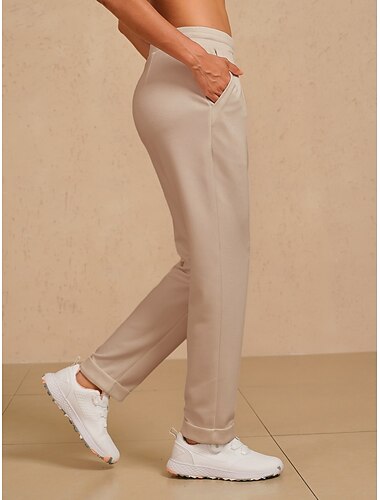  Dames Golfbroeken Bruin Khaki Broeken / Regenbroek / Overbroek Herfst Winter Dames golfkleding kleding outfits draag kleding