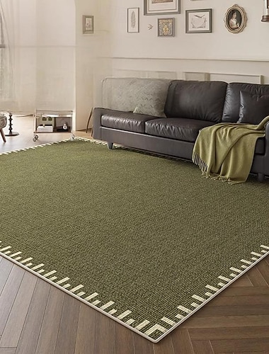 Tapis vert vintage français, tapis de salon de luxe, tapis de chevet de chambre élégant, grand tapis de sol résistant aux taches et facile à nettoyer   Tapis vert vintage français, tapis de salon de luxe, tapis de chevet de chambre élégant, grand tapis de sol résistant aux taches et facile à nettoyer