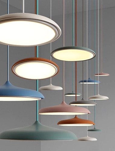  Luminária pendente criativa de ferro em forma de disco voador, lustre de led estilo minimalista nórdico, luminária pendente de teto, luminária para decoração de restaurante e café